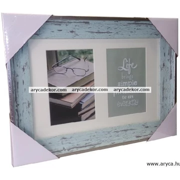 Antikolt hatású műanyag dupla képkeret 10x15 cm/2 db