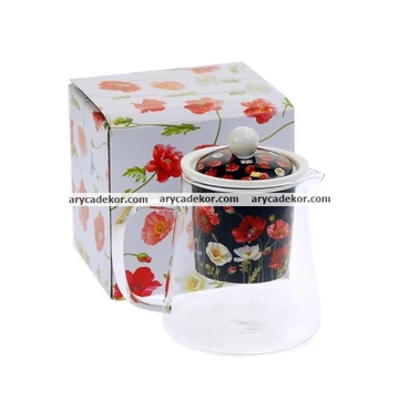 England Collection  üveg kannával , porcelán szűrővel díszdobozban 