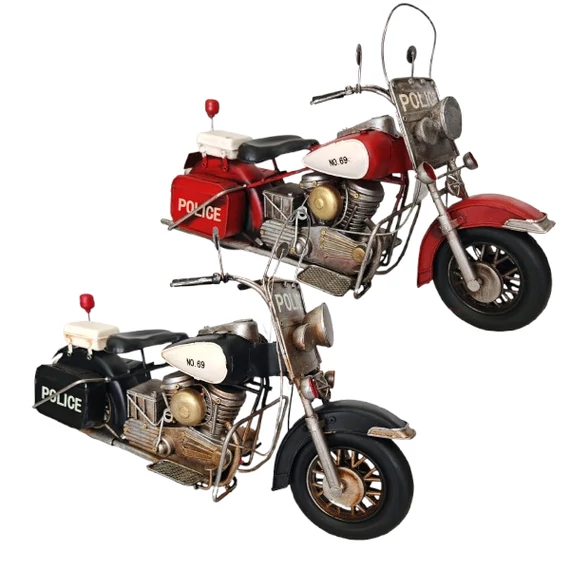 Fém modell rendőrmotor 32cm-es AMC009