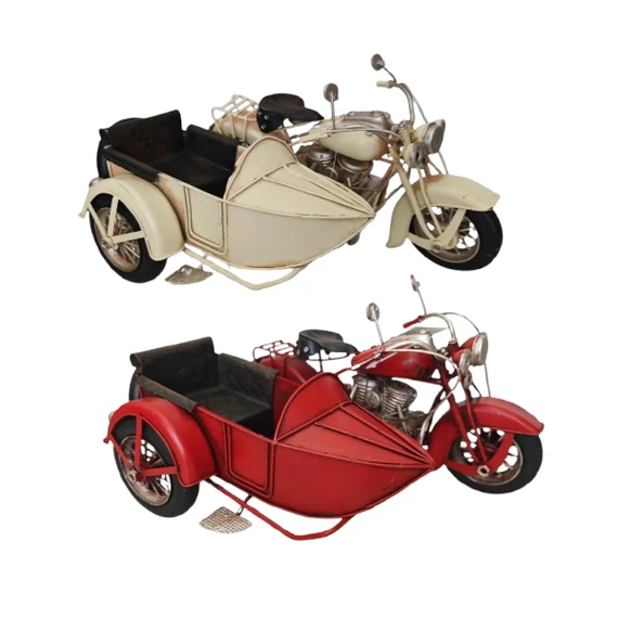 Fém modell motor oldalkocsis 25cm-es AMC026