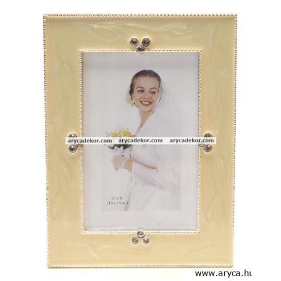 Esküvői fém kézzel polírozott képkeret 10x15 cm
