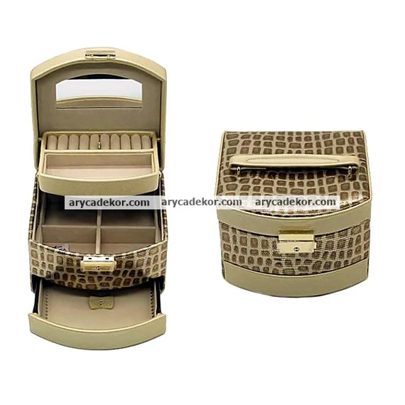 Bőrhatású Ékszerdoboz A21449 GOLD STONE