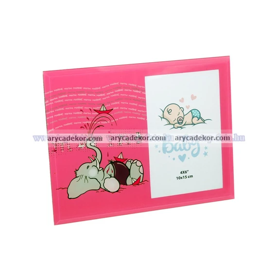 Színes baby üveg képkeret 10x15 cm 