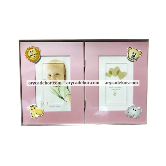Baby festett dupla fém képkeret 10x15 cm/2 db