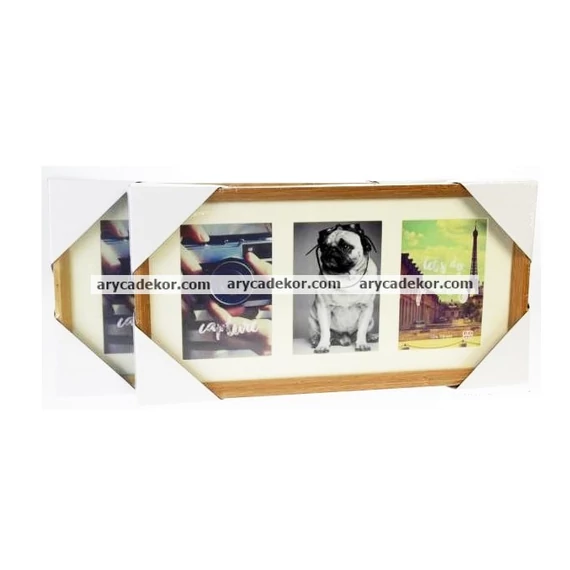 Fa MDF montázs képkeret paszpartuval 3/10x15 cm