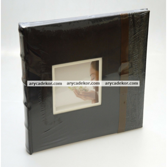 Bőrhatású beragasztós (fotósarkos) fotóalbum 40 oldal 24x24 cm