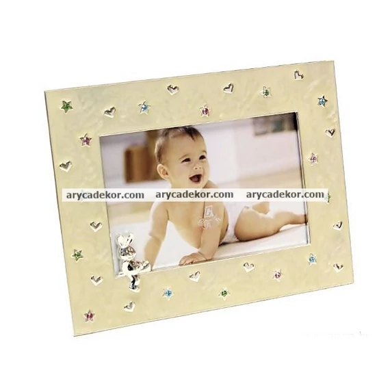 Baby fém kézzel polírozott képkeret 10x15 cm