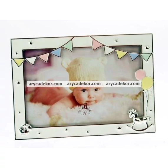 Baby fém kézzel polírozott képkeret 10x15 cm