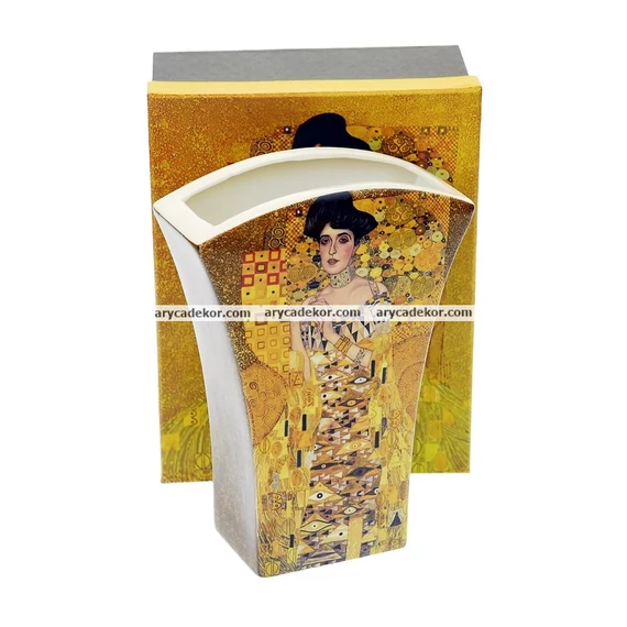 Klimt porcelán váza díszdobozban. 