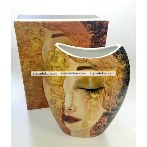 Klimt porcelán váza díszdobozban. 