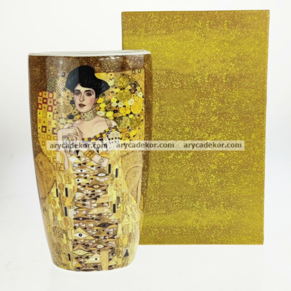Gustav Klimt porcelán váza díszdobozban 