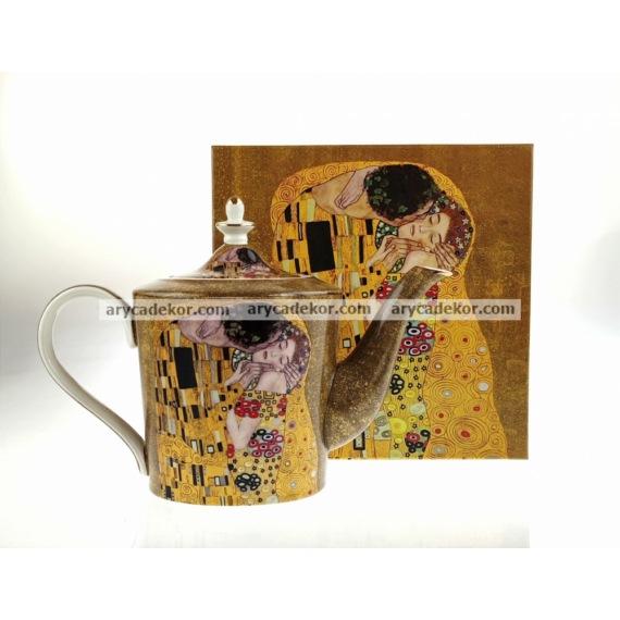 Porcelán teáskanna Klimt mintával