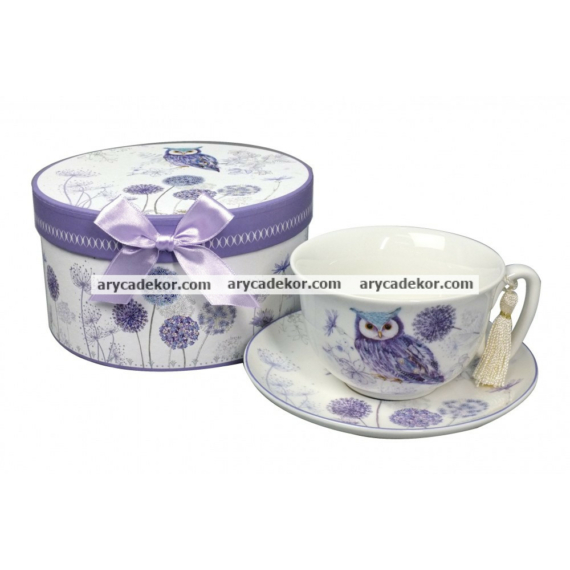 Porcelán teáscsésze+csészealj díszdobozban (TEA029)