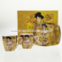 Kép 2/2 - Klimt (Adele Bloch) porcelán eszpresszókészlet díszdobozban.