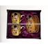 Kép 1/2 - Porcelán eszpresszó szett Klimt mintával, belül lila díszcsomagolásban 90 ml